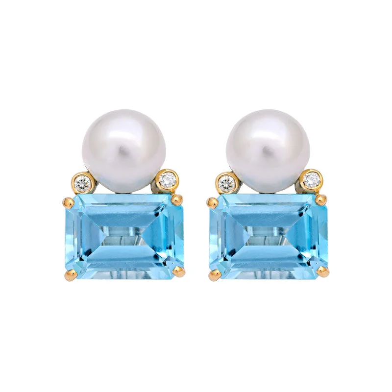 ladies-elegant-diamond-earrings-Earrings- Blue Topaz, South Sea Pearl and Diamond