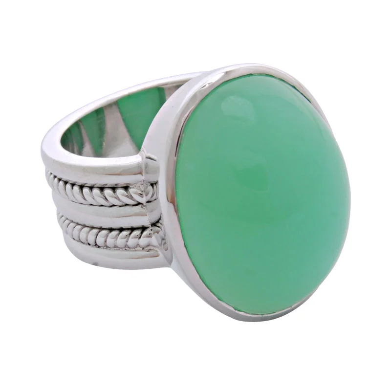 ladies-infinity-gold-rings-Ring- Chrysoprase  (4MS)