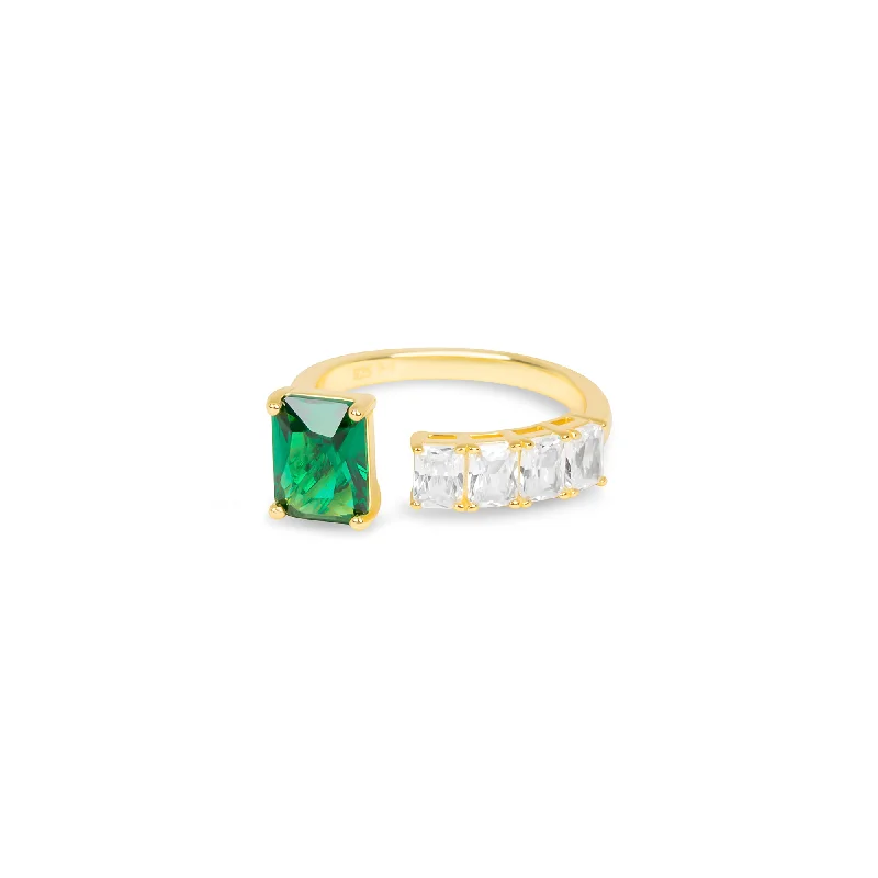 ladies-sapphire-bypass-rings-THE AVERY EMERALD RADIANT CUT RING