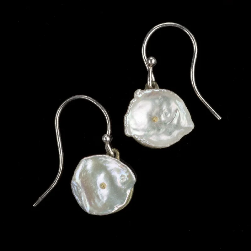 ladies-gift-silver-earrings-Silver Dollar Earrings - Wire Drop