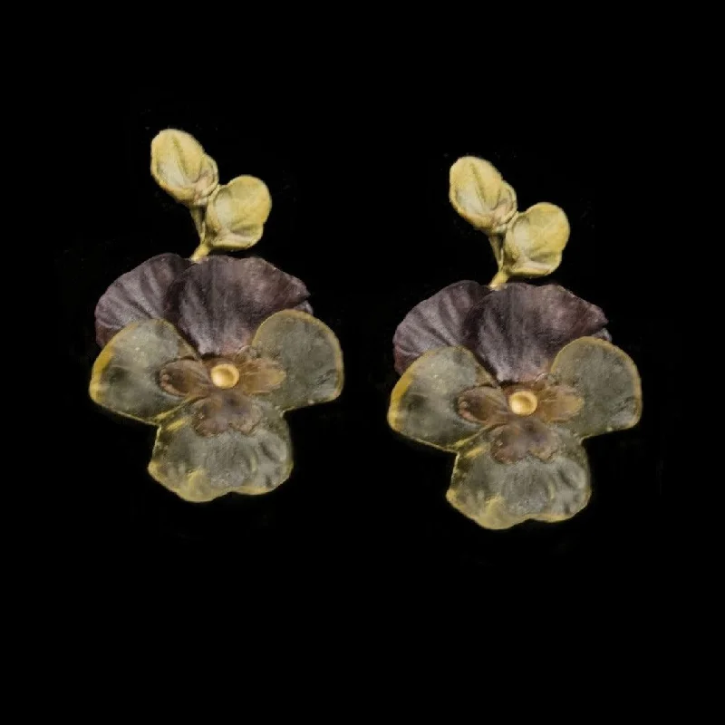 ladies-wedding-post-earrings-Pansies Earrings - Large Post