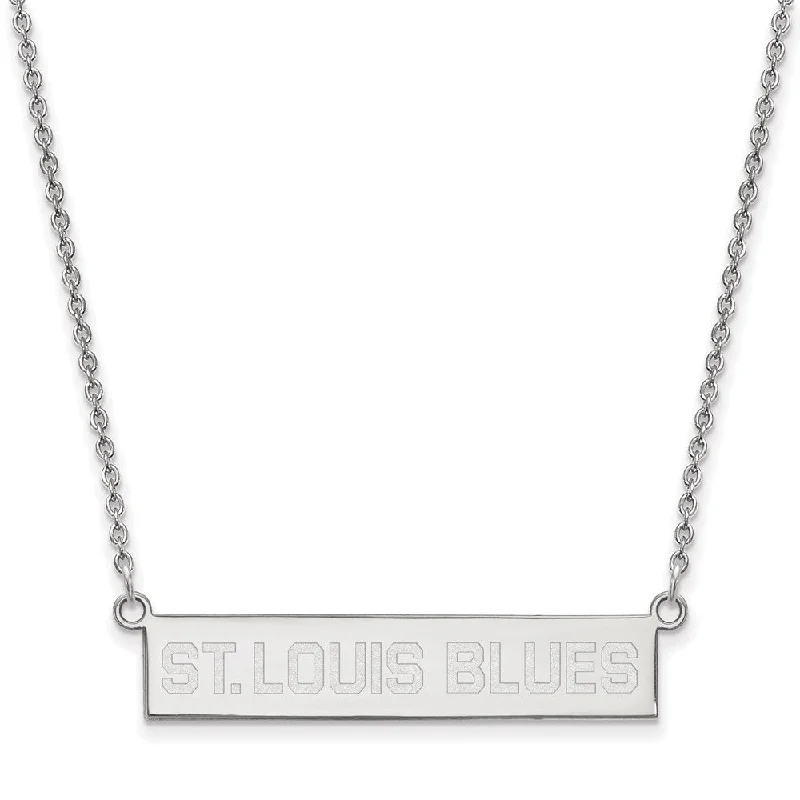 Ladies necklaces for path vibes -Sterling Silver NHL St. Louis Blues SM Bar Necklace, 18 In