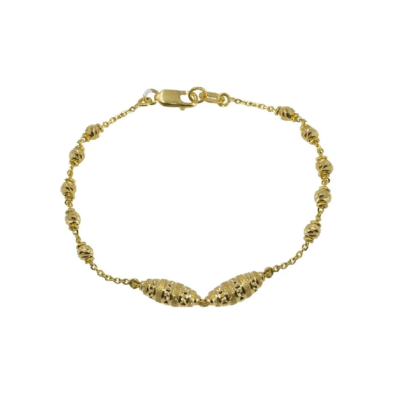 Ladies bracelets modern flair -22K Yellow Gold Bracelet W/ Accent "Honeycomb" Beads