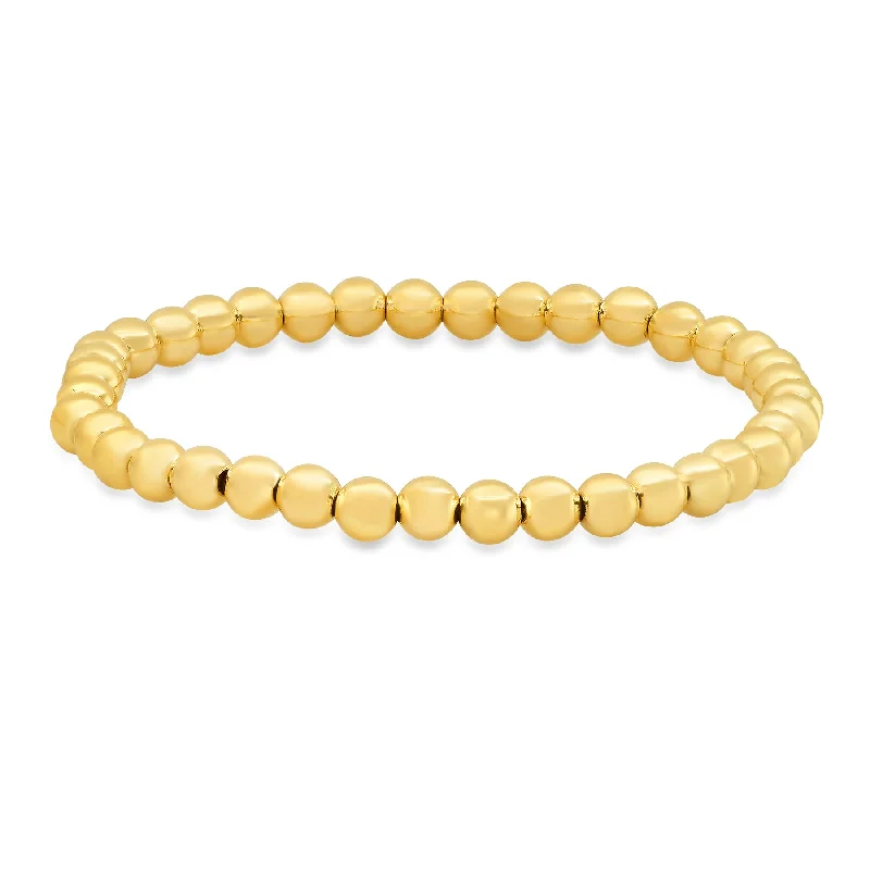 Ladies bracelets for grad celebrations -5 MM STRETCH BRACELET, GOLD