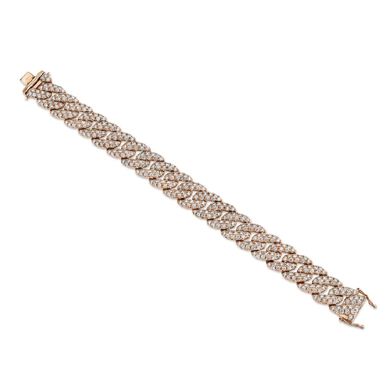 Ladies bracelets artsy charm -14K Rose Gold Diamond Pave Chain Bracelet