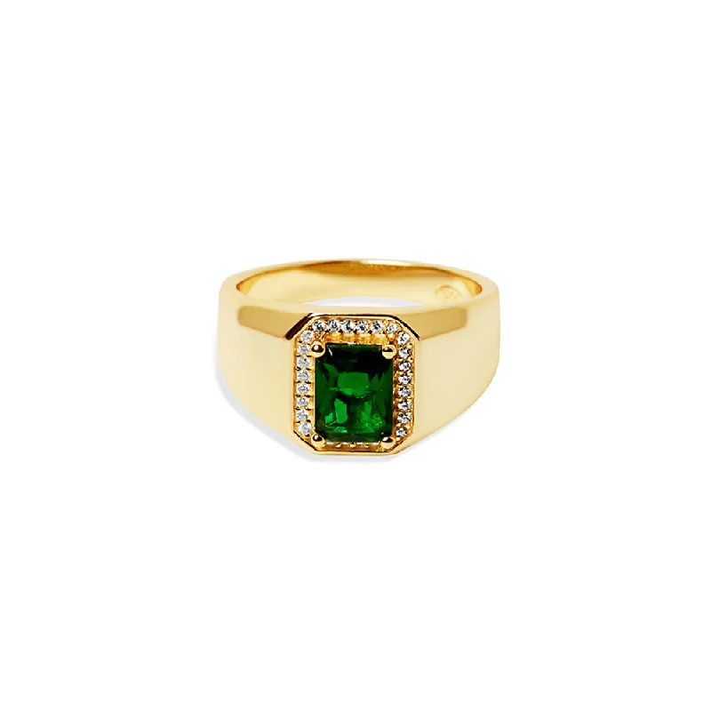 ladies-luxury-sapphire-rings-THE EMERALD PAVE' SIGNET RING