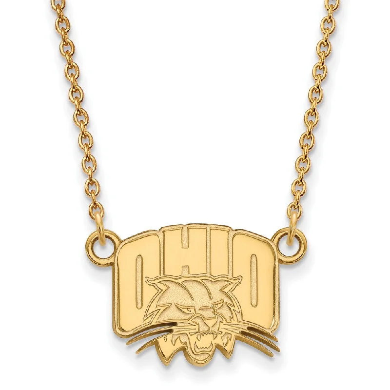 Ladies necklaces with nova pendants -10k Yellow Gold Ohio U Small Pendant Necklace