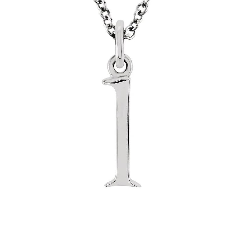 Ladies necklaces with sage aventurine -The Abbey Lower Case Initial 'l' Necklace in 14k White Gold, 16 Inch