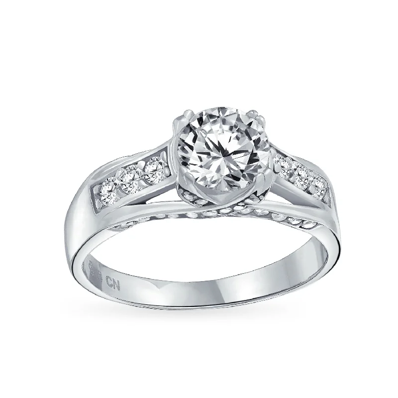 engagement-heart-wide-band-rings-Vintage Style 1CT Oval Halo CZ Infinity Engagement Ring in Sterling Silver