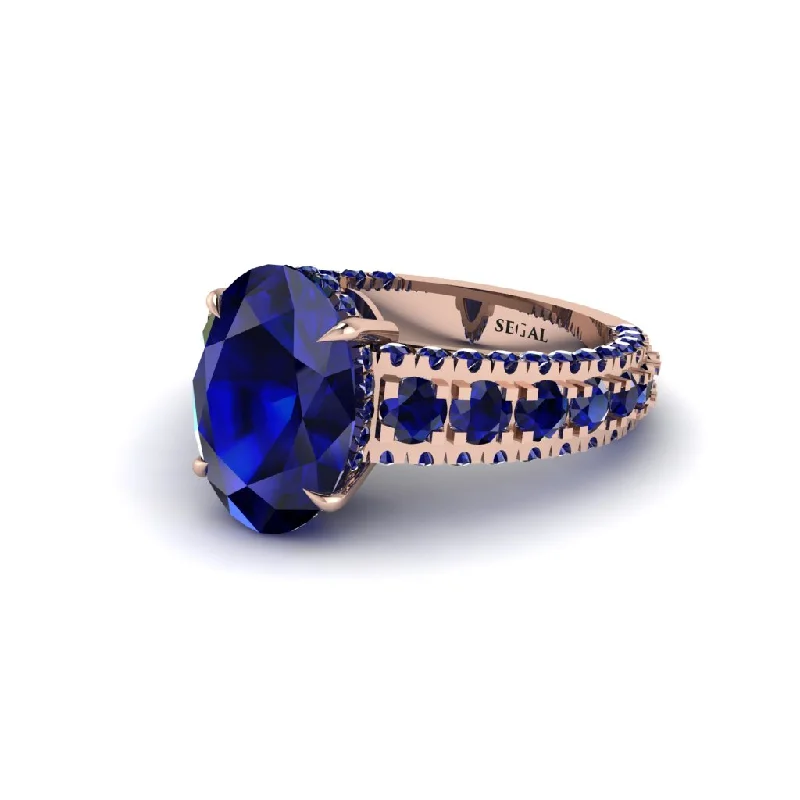 engagement-modern-platinum-rings-4ct Oval Cut Sapphire Pave Engagement Ring - Selah No. 74