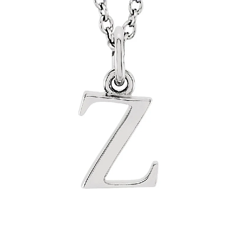 Ladies necklaces for cafe vibes -The Abbey Lower Case Initial 'z' Necklace in 14k White Gold, 16 Inch