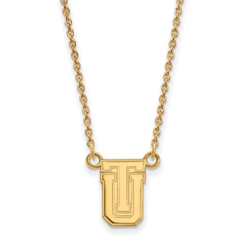 Ladies necklaces with fin charms -14k Gold Plated Silver The U of Tulsa Small Pendant Necklace