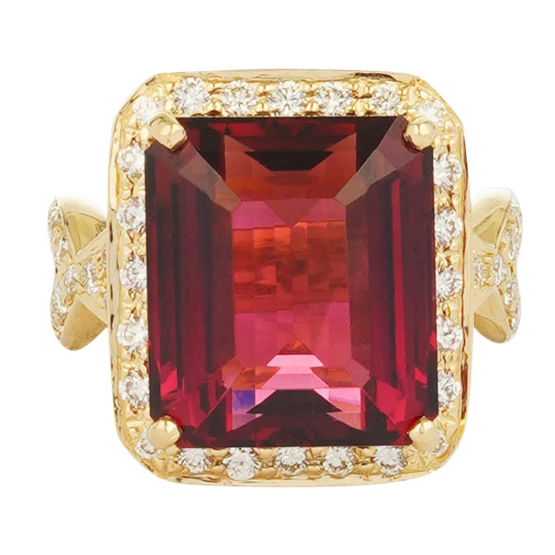 ladies-infinity-platinum-rings-Ring - Pink Tourmaline and Diamond (2221A)