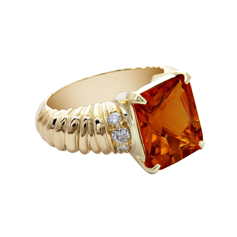 ladies-marquise-cut-silver-rings-Ring- Citrine And Diamond (1793O)