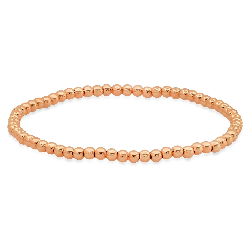 Ladies bracelets polished flair -STRETCH BRACELET, ROSE GOLD