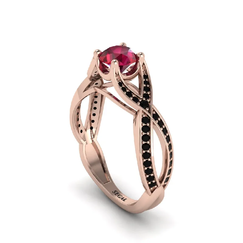 engagement-platinum-bypass-rings-Ruby Eternal Twist Engagement Ring - Maisie No. 41