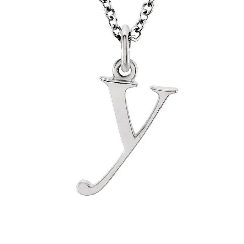 Ladies necklaces for digital pros -The Abbey Lower Case Initial 'y' Necklace in 14k White Gold, 16 Inch